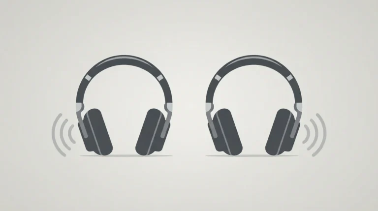 Illustration comparing two premium noise-cancelling headphone models