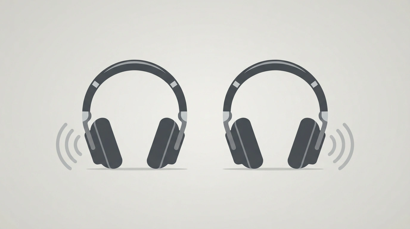 Illustration comparing two premium noise-cancelling headphone models
