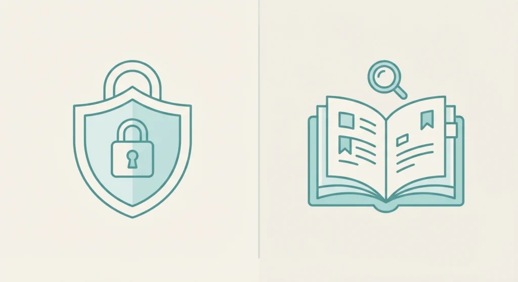 Decision guide illustration distinguishing sensitive data discovery from data catalog tools