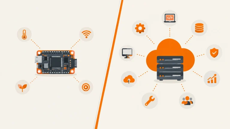 Illustration comparing Debian and Ubuntu Linux distributions for running a lightweight AI assistant