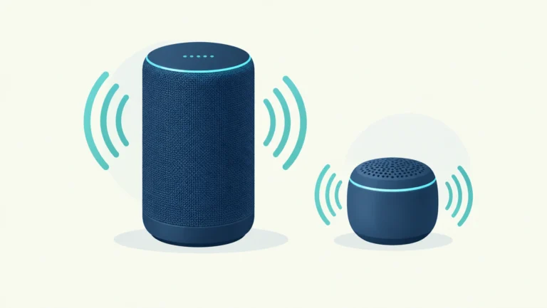 Illustration comparing two portable Bluetooth speaker models