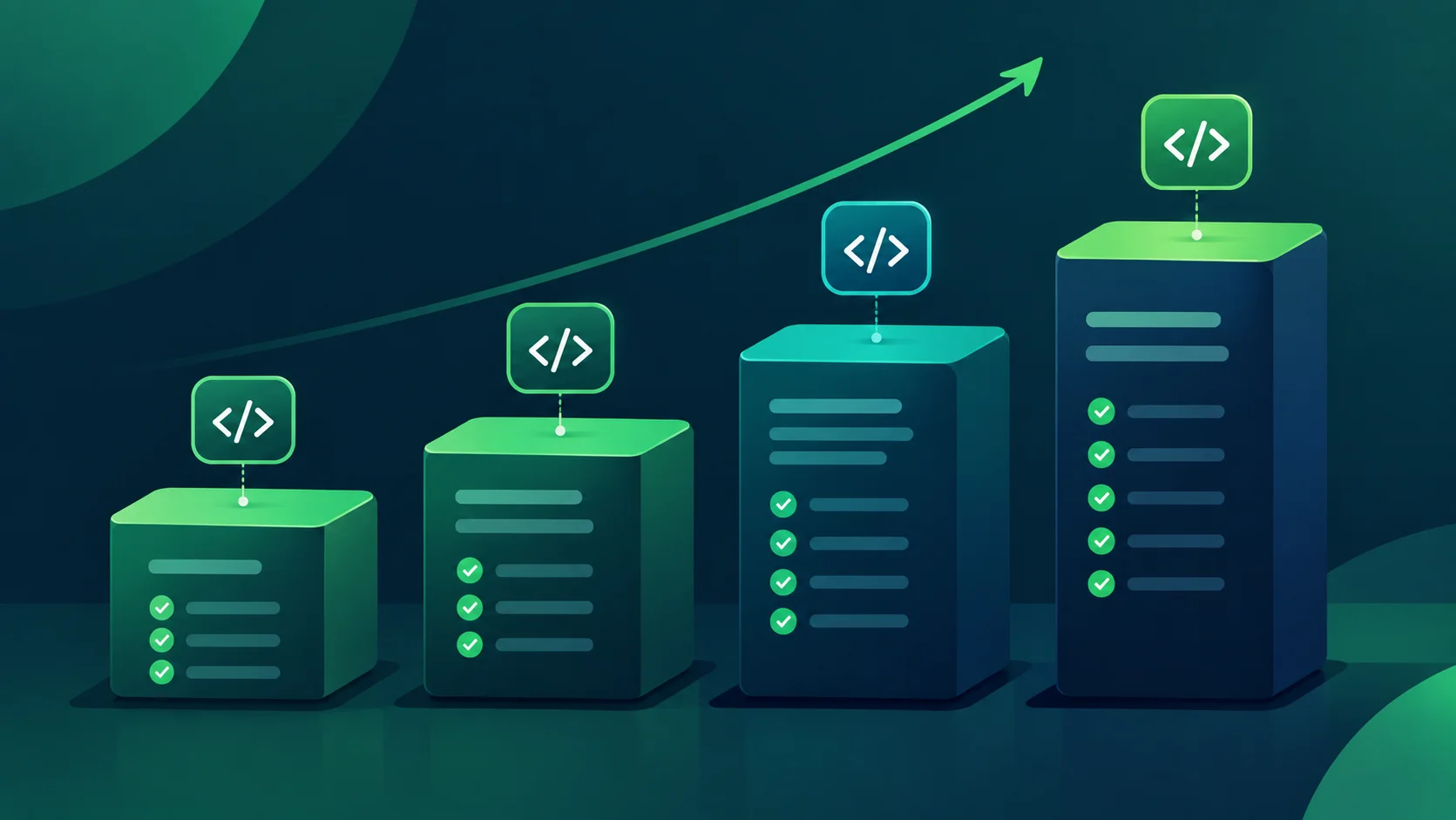 Illustration of tiered pricing plans for an AI coding assistant