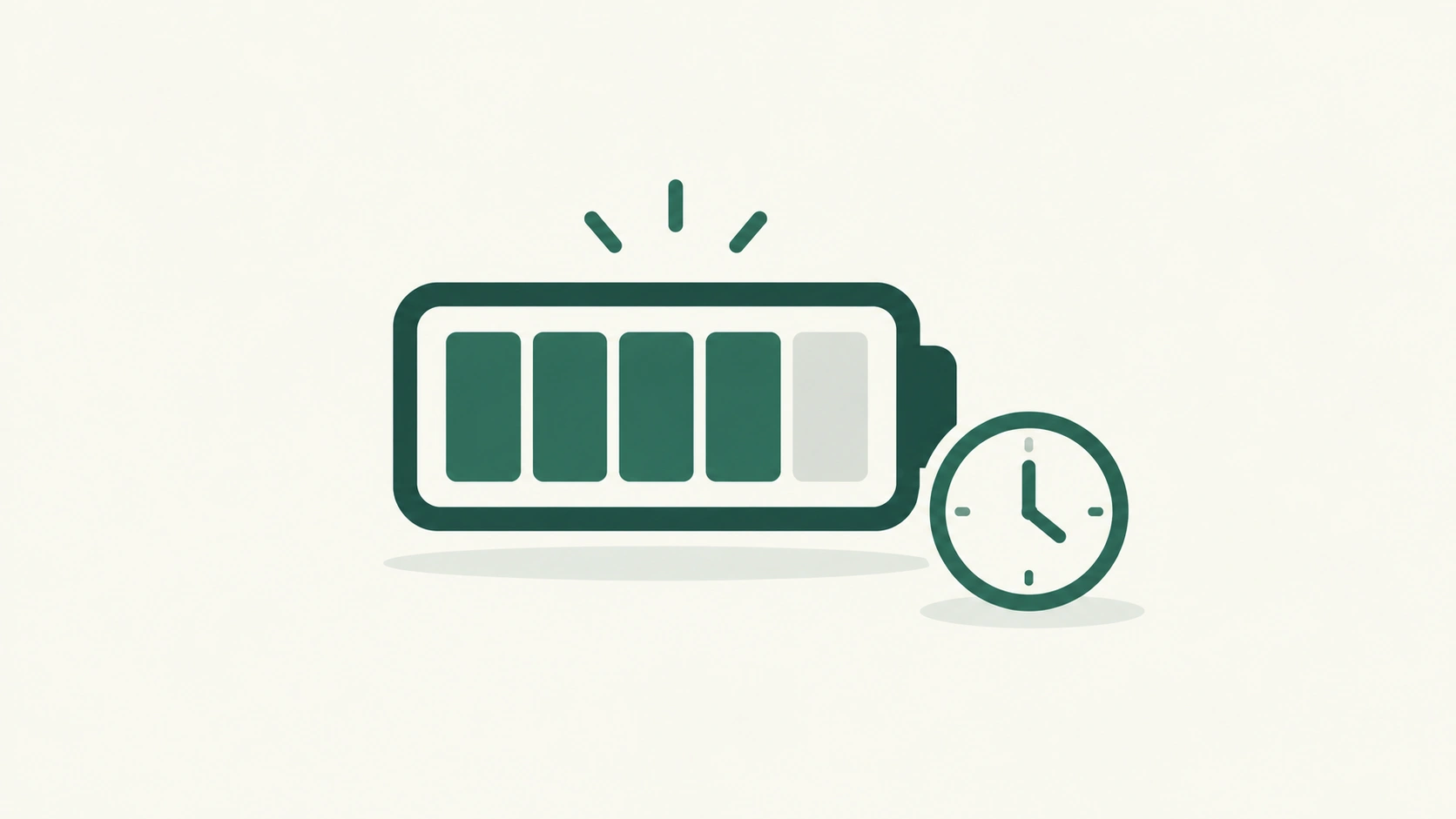 Illustration of a smartphone battery charging with a pause indicator near 80 percent