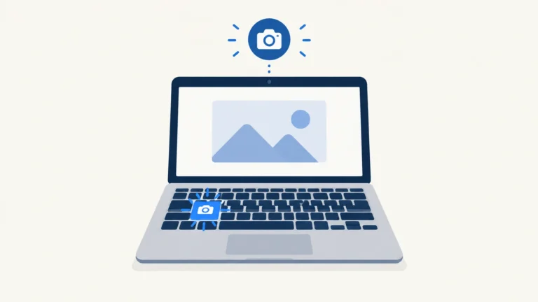 Illustration of a laptop keyboard with the Print Screen key highlighted