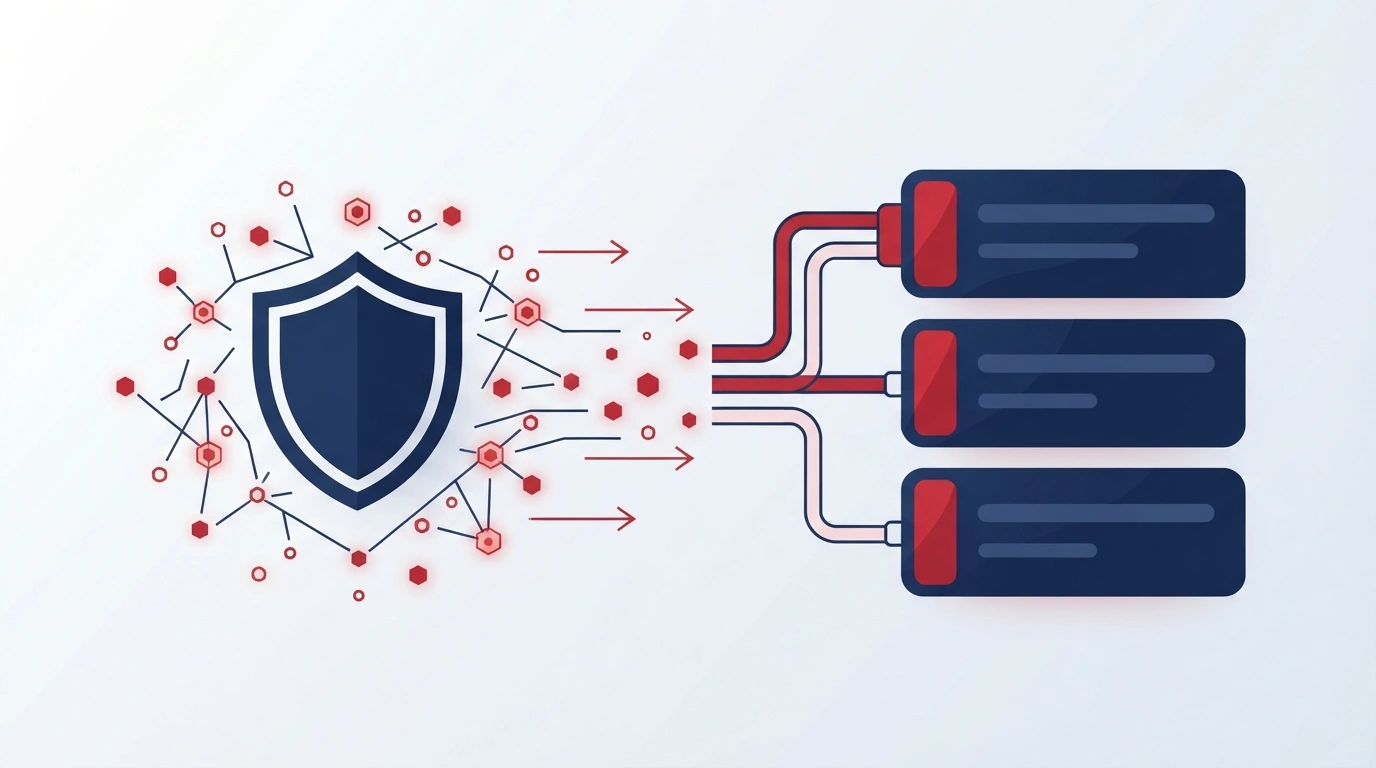Illustration of threat intelligence data being analyzed and prioritized