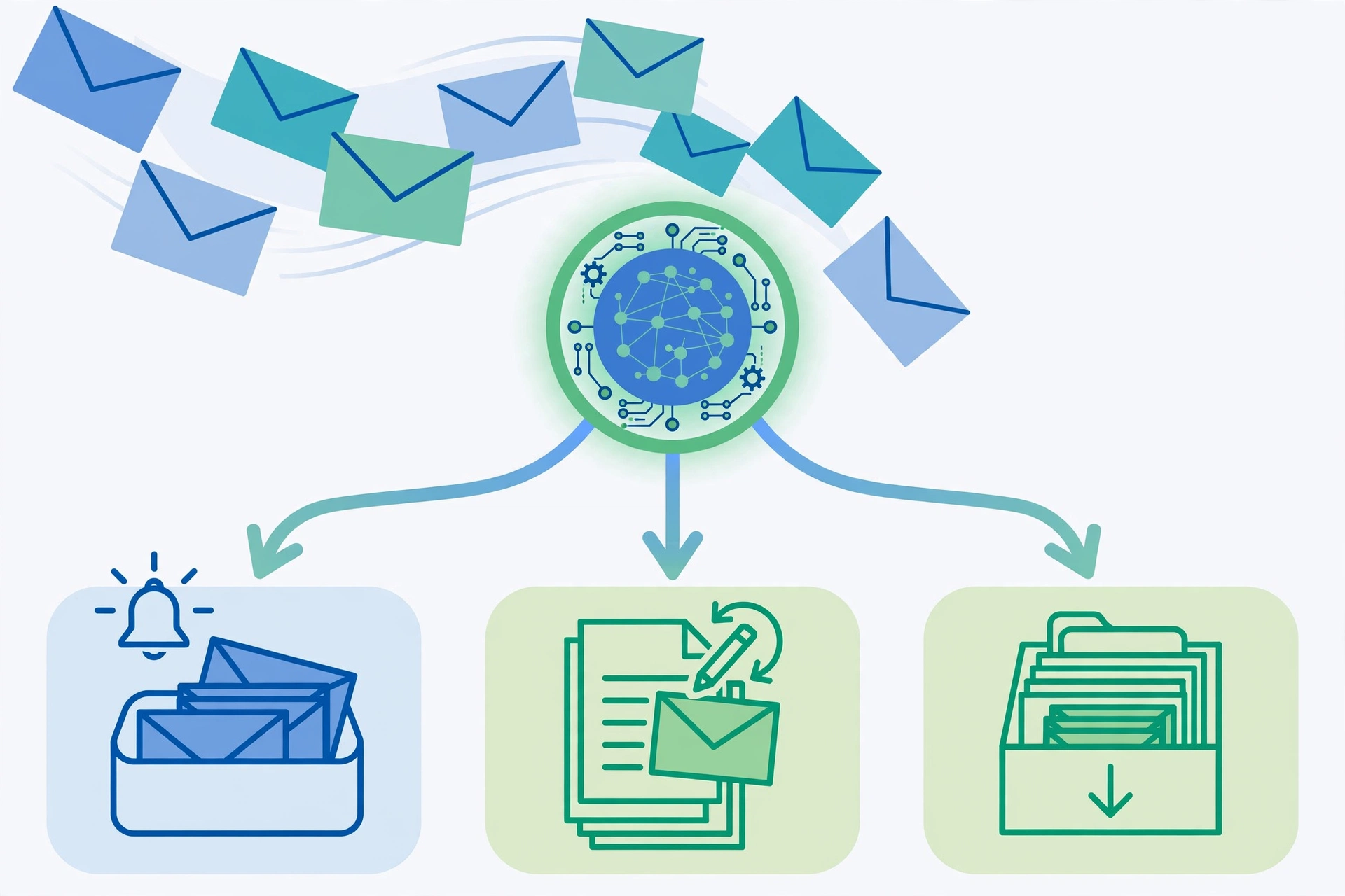 AI email triage workflow — classify, draft, escalate