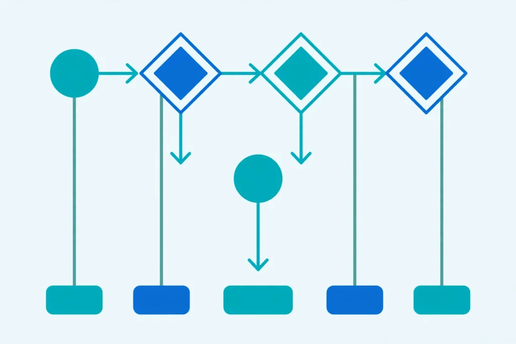 Layered architecture diagram showing a graph orchestration layer routing work to typed modular agent components below