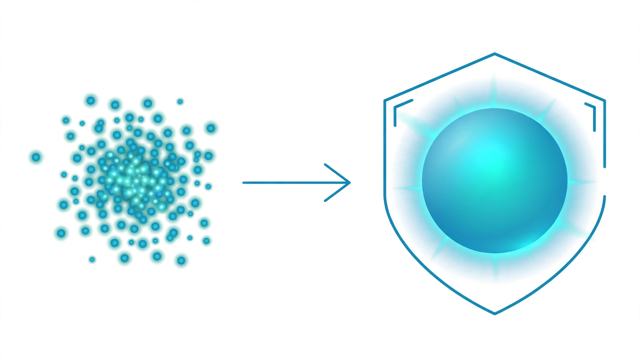 Explainer diagram showing how many physical qubits combine into one error-corrected logical qubit