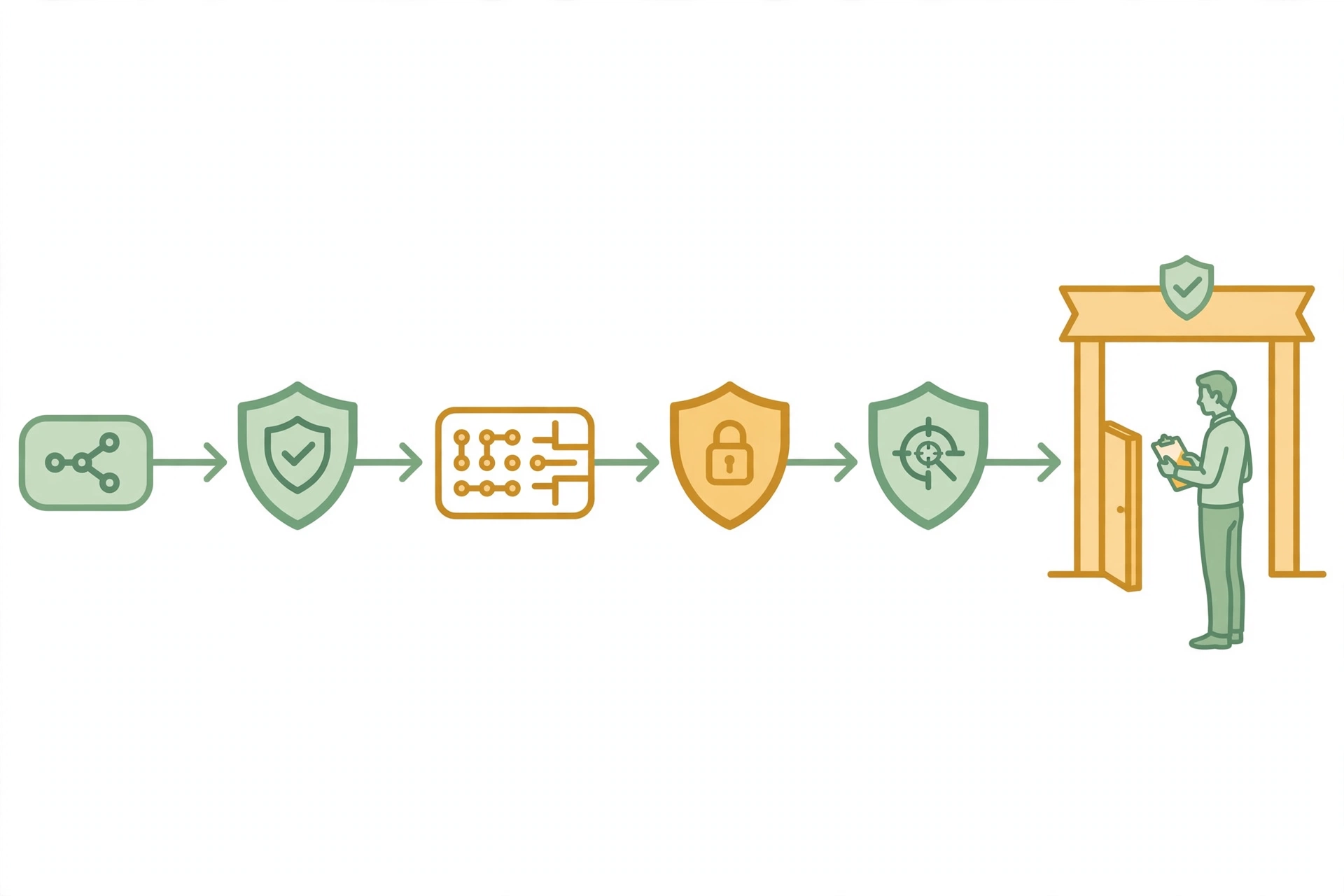 Illustration of safety guardrails and human approval gates in AI workflows