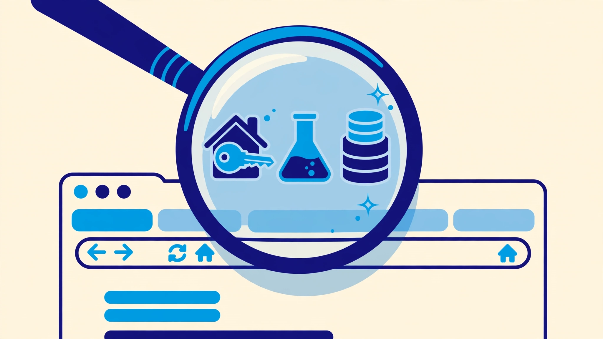 Secret websites to make money are public platforms - a magnifier over an ordinary browser window